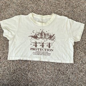 White cropped graphic t-shirt